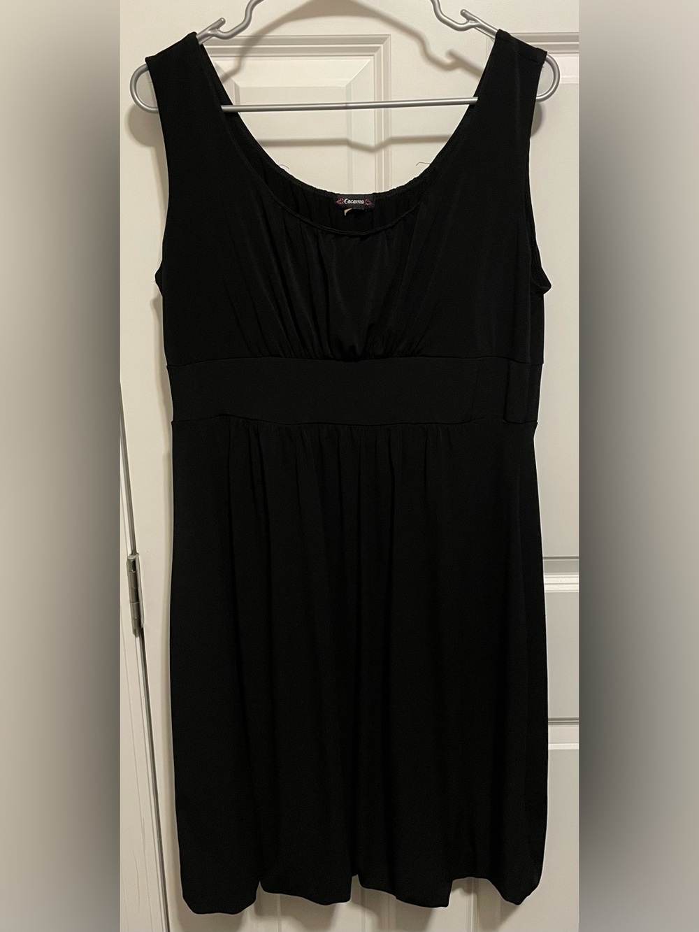 Cocomo Black Ruched Empire Waist Bubble Hem Dress XL